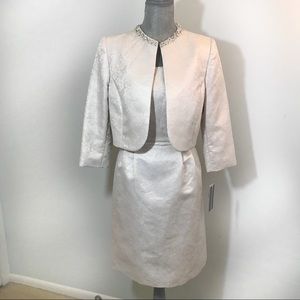 Tahari ivory dress and beaded jacket